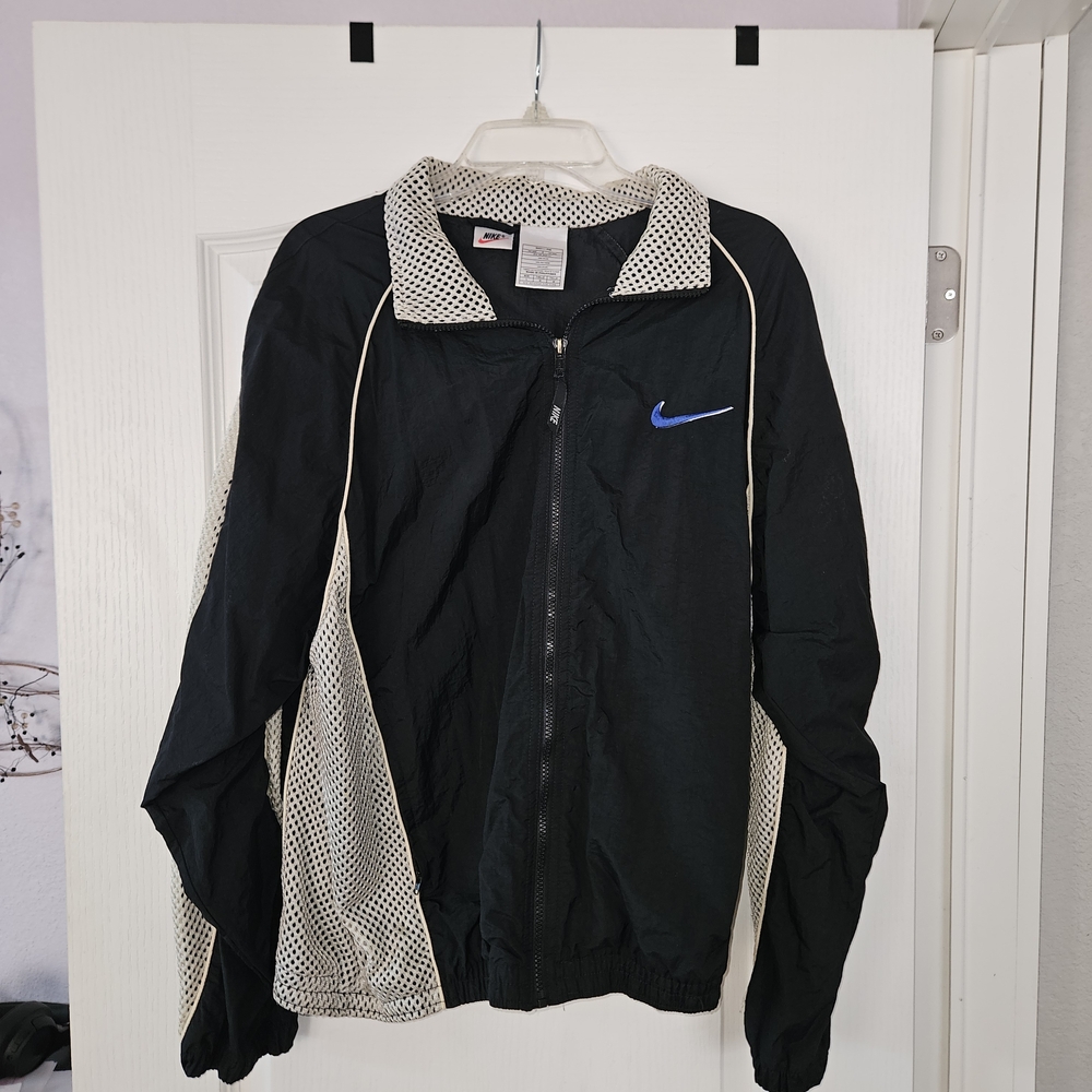 Vintage Nike Black and Cream Windbreaker Jacket